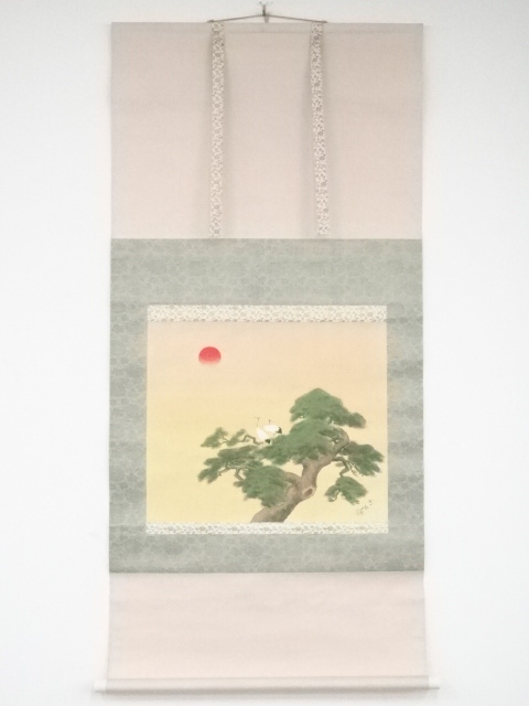 JAPANESE HANGING SCROLL / HAND PAINTED / OLD PINE / BY SHUNSAI HORIE